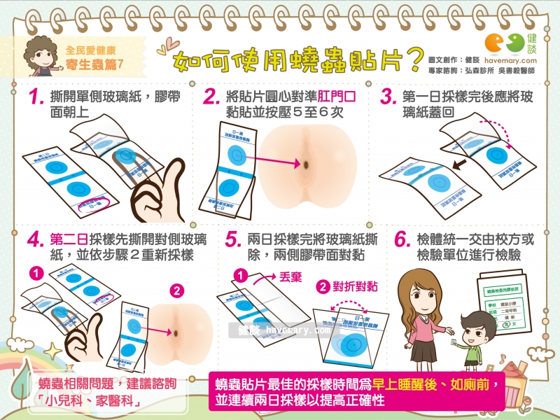 蟯蟲,蟯蟲貼片,蟯蟲檢查,健康圖文,健康漫畫,漫漫健康,Worm, worm patch, worm check,健談,健談網,havemary